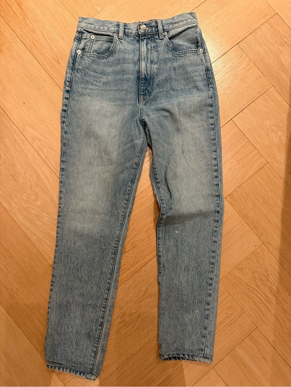 SLVRLAKE London High Rise Straight Leg Jeans Blue Waist 26